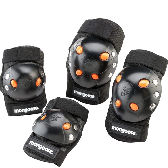 Mongoose Kids BMX Bike Gel Knee and Elbow Pad Set - Picture 1 of 6